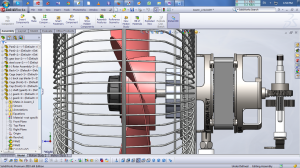 The full assembly in SolidWorks